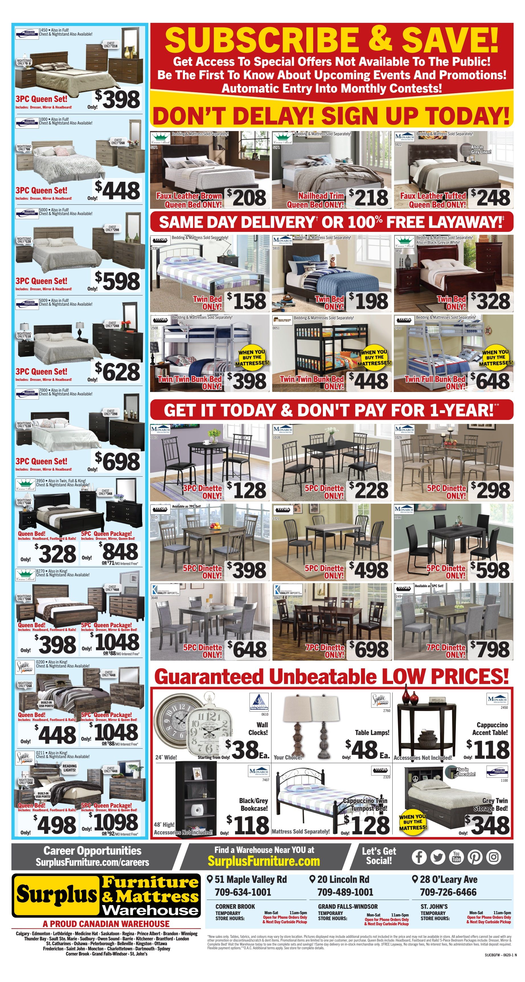 Surplus Furniture & Mattress Warehouse (St. John's) Flyer May 26 to June 1