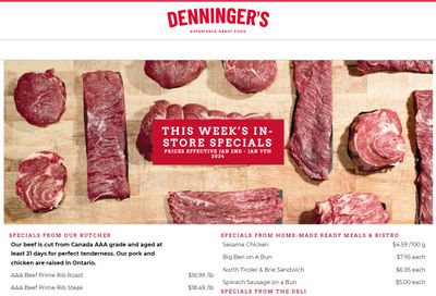 Denninger's Weekly Specials January 3 to 9