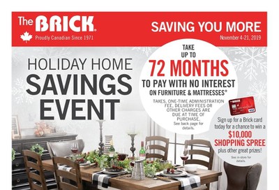 The Brick Holiday Home Savings Event Flyer November 4 to 21
