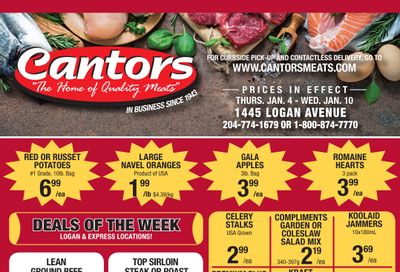 Cantor's Meats Flyer January 4 to 10