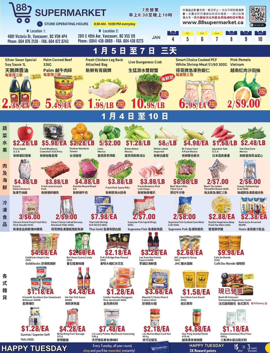 88 Supermarket Flyer January 4 to 10
