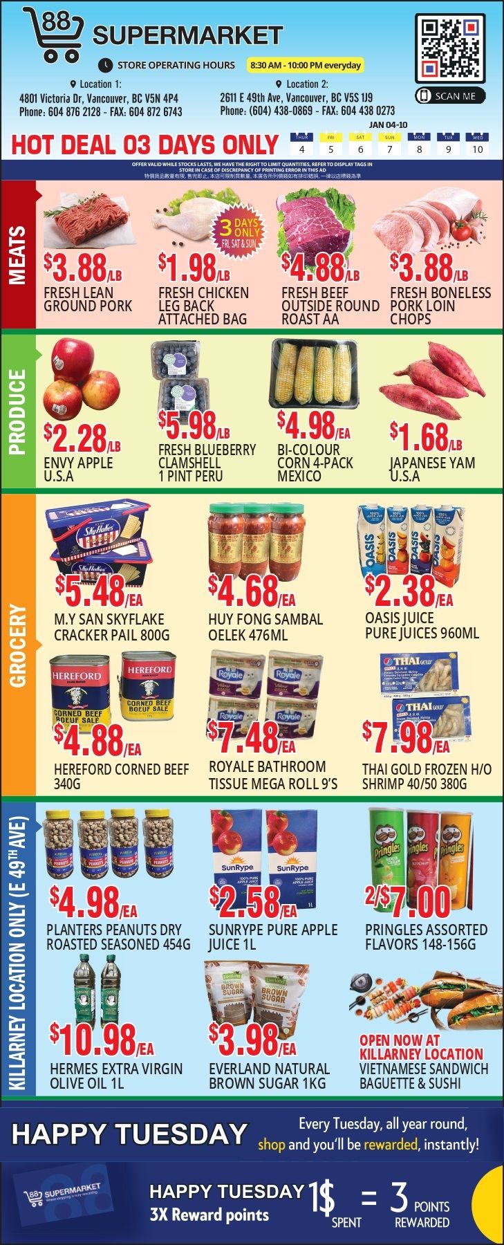 88 Supermarket Flyer January 4 to 10