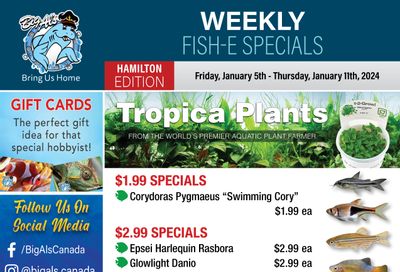 Big Al's (Hamilton) Weekly Specials January 5 to 11