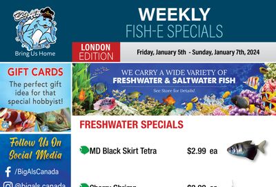 Big Al's (London) Weekend Specials January 5 to 7