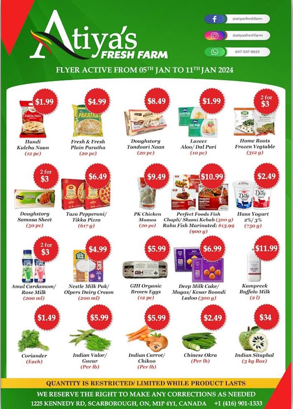 Atiya's Fresh Farm Flyer January 5 to 11
