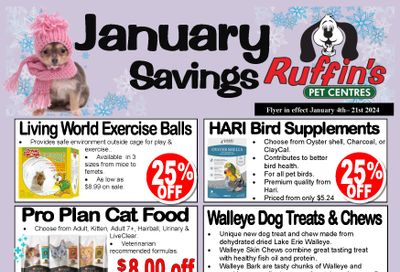 Ruffin's Pet Centre Flyer January 4 to 21