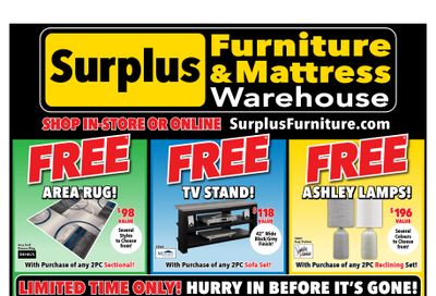 Surplus Furniture & Mattress Warehouse (Winnipeg, Brandon) Flyer January 8 to 28