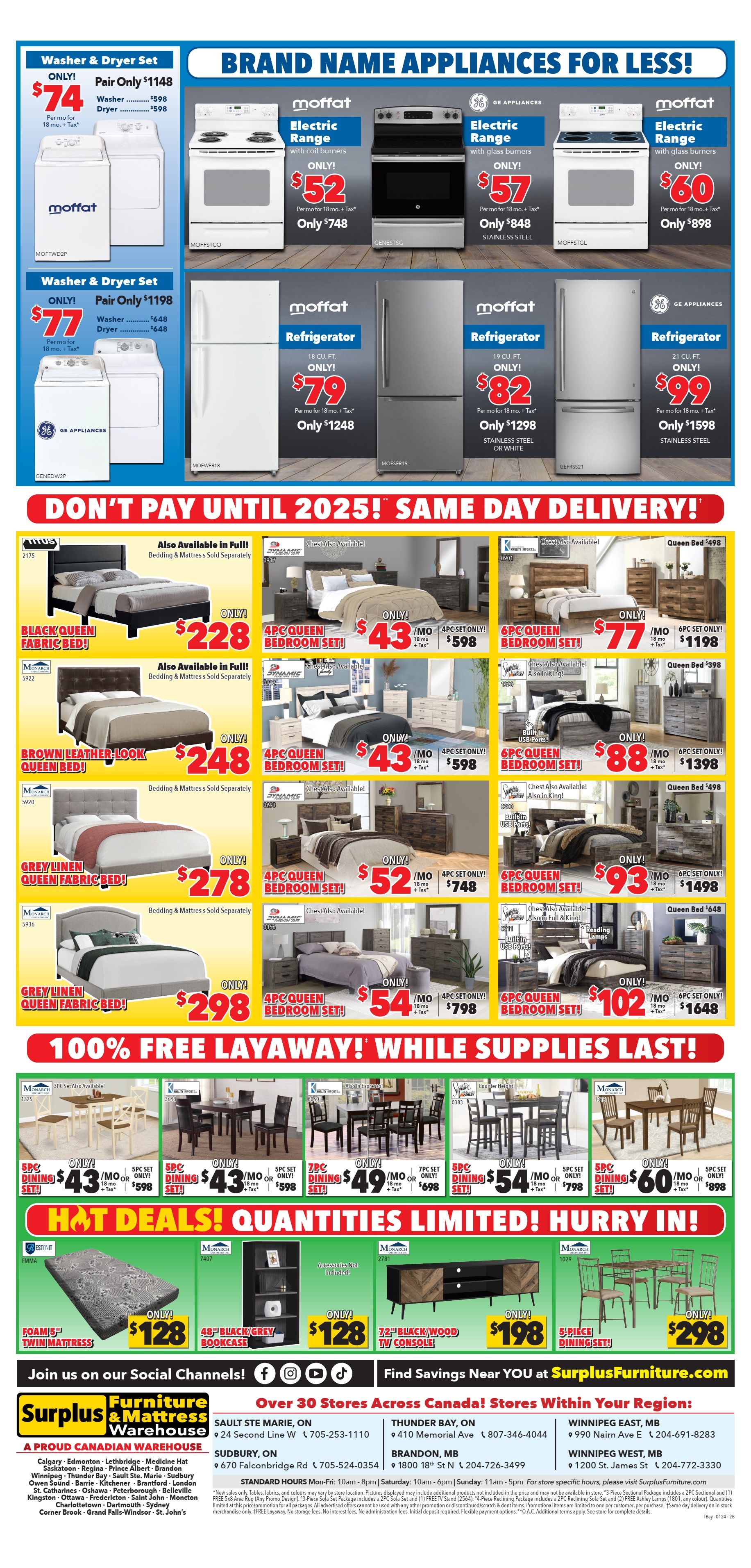 Surplus Furniture & Mattress Warehouse (Thunder Bay) Flyer January 8 to 28