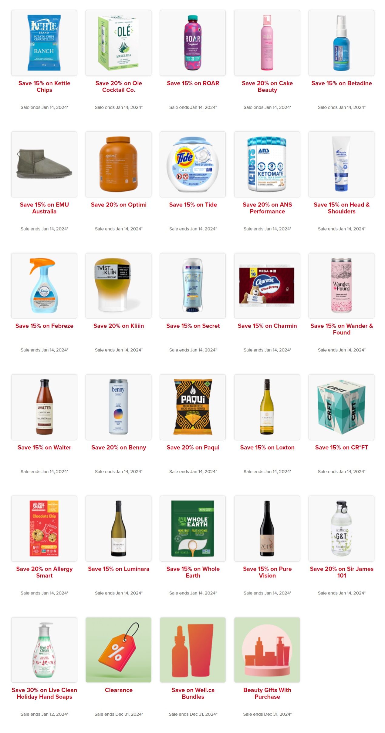 Well.ca Weekly Sales January 8 to 14