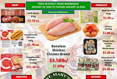 St. Mary's Supermarket Flyer January 10 to 16