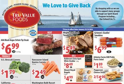 Tru Value Foods Flyer January 10 to 16
