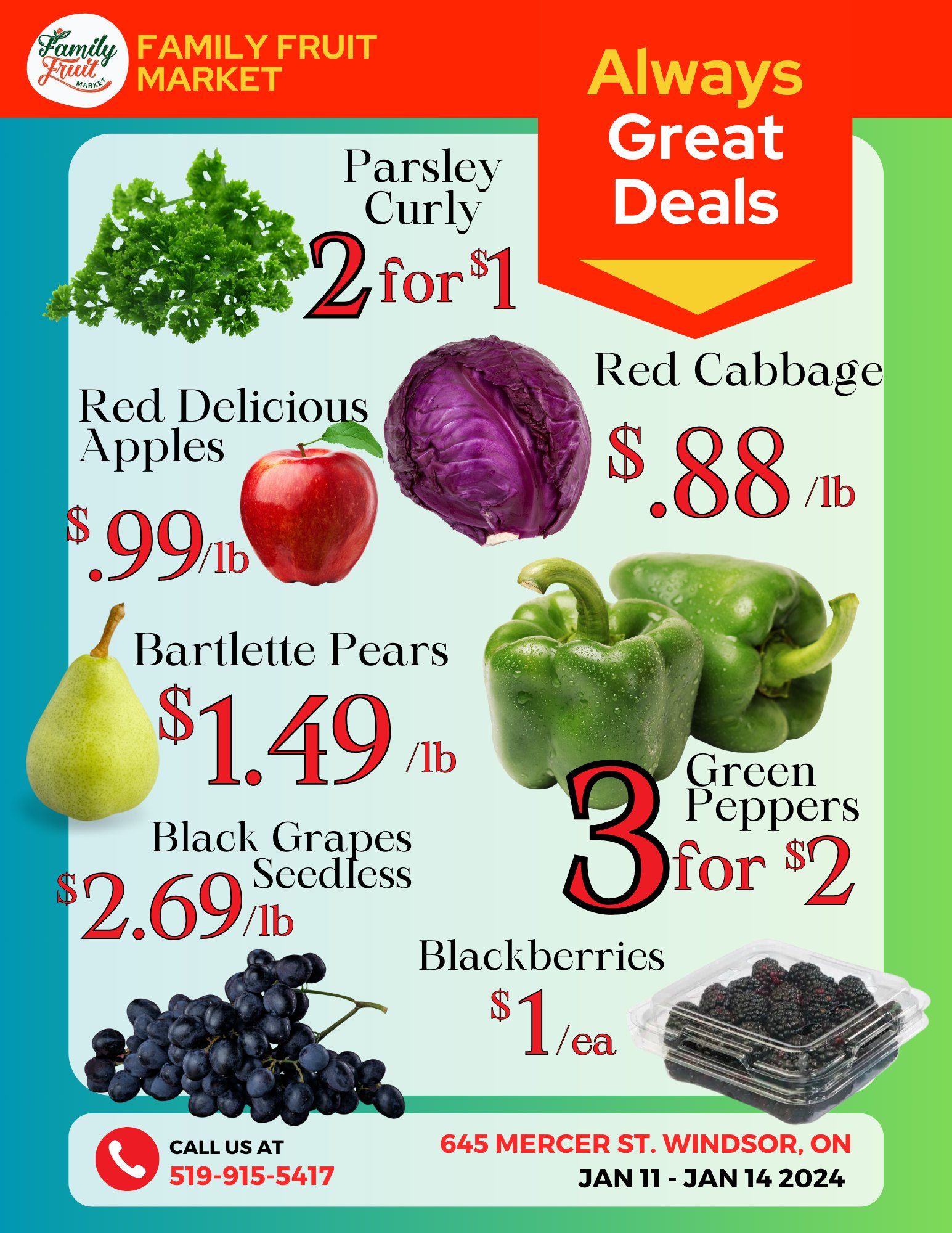Family Fruit Market Flyer January 10 to 14