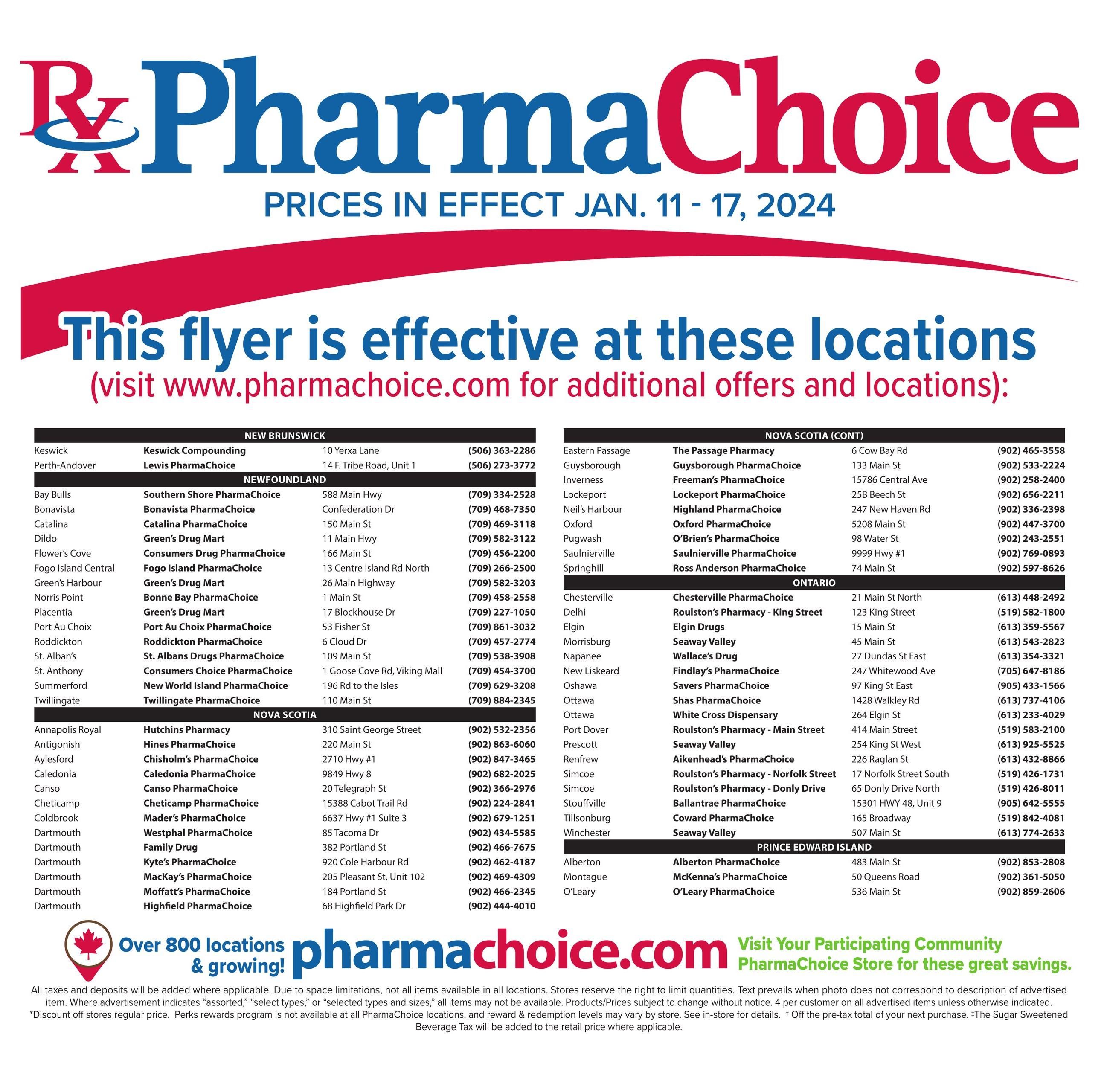 PharmaChoice (ON & Atlantic) Flyer January 11 to 17