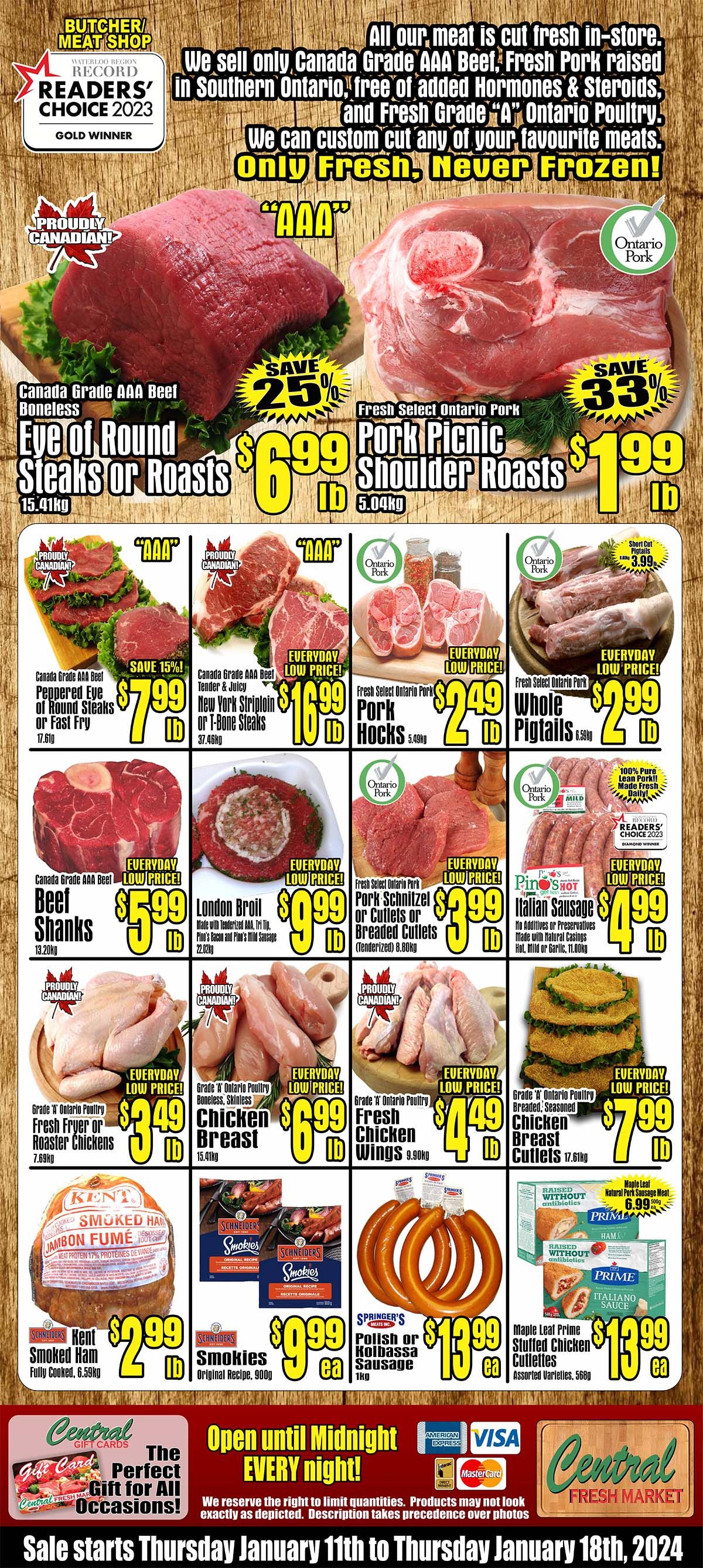 Central Fresh Market Flyer January 11 to 18
