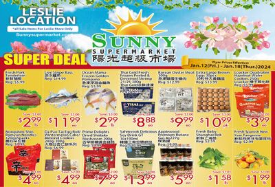 Sunny Supermarket (Leslie) Flyer January 12 to 18