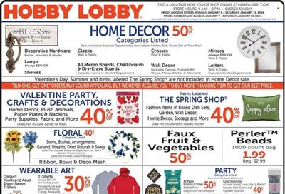 Hobby Lobby Weekly Ad Flyer Specials January 7 to January 13, 2024