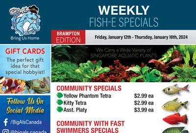 Big Al's (Brampton) Weekly Specials January 12 to 18