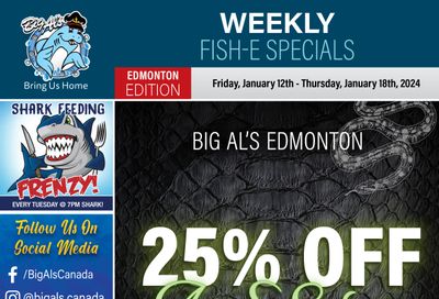 Big Al's (Edmonton) Weekly Specials January 12 to 18