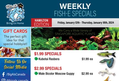 Big Al's (Hamilton) Weekly Specials January 12 to 18