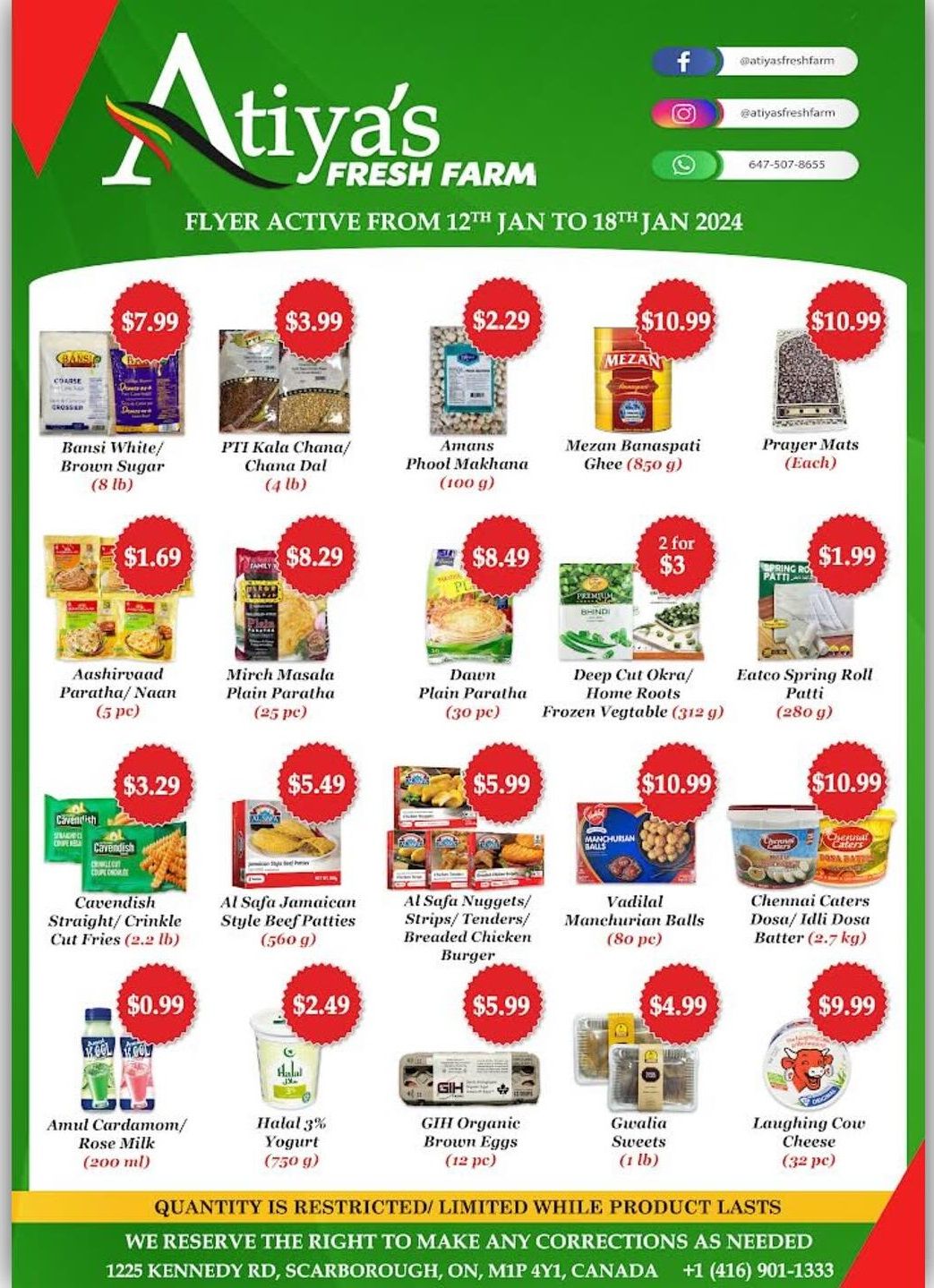 Atiya's Fresh Farm Flyer January 12 to 18