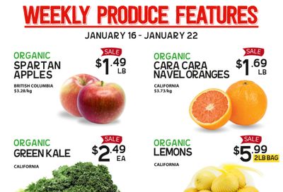 Pomme Natural Market Weekly Produce Flyer January 16 to 22