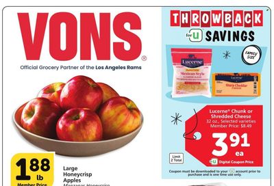 Vons (CA) Weekly Ad Flyer Specials January 10 to January 16, 2024
