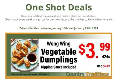 Country Traditions One-Shot Deals Flyer January 18 to 25