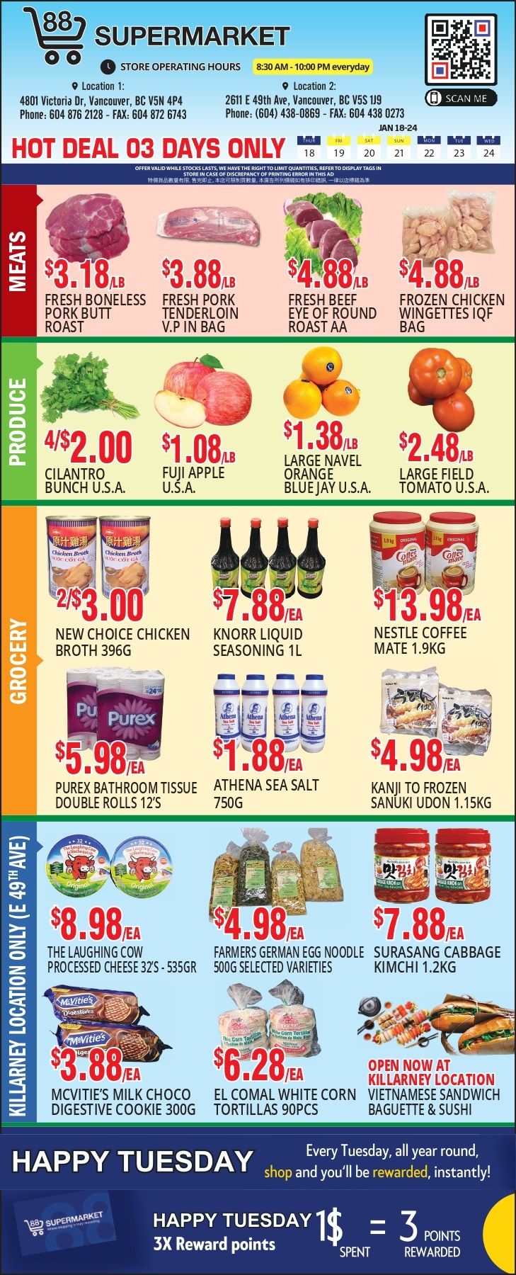 88 Supermarket Flyer January 18 to 24