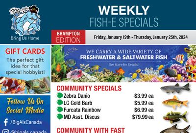 Big Al's (Brampton) Weekly Specials January 19 to 25