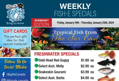 Big Al's (Newmarket) Weekly Specials January 19 to 25