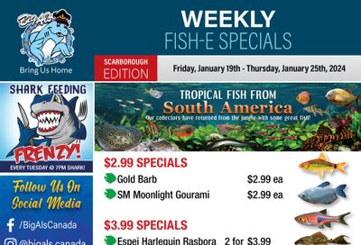 Big Al's (Scarborough) Weekly Specials January 19 to 25