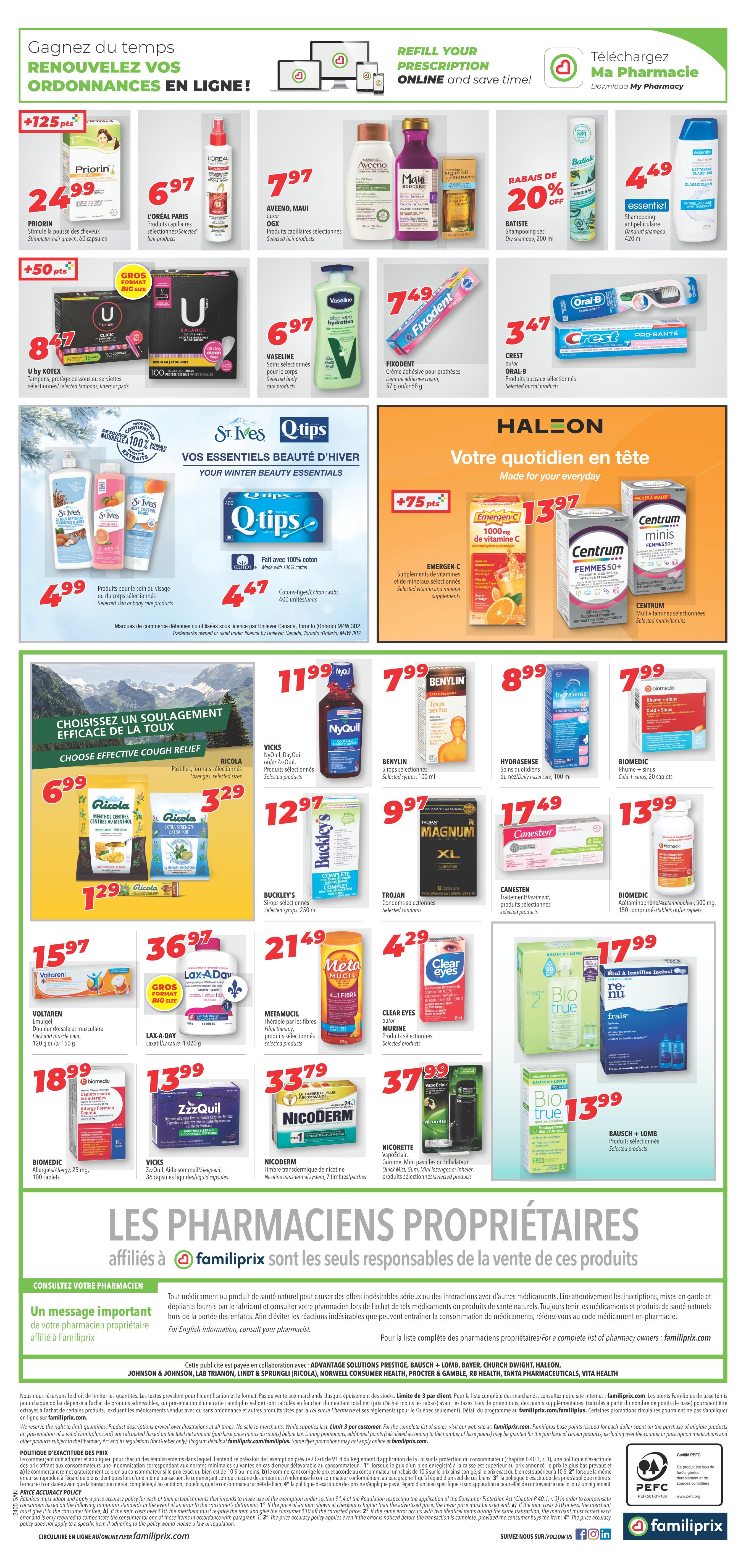 Familiprix Sante Flyer January 25 to 31