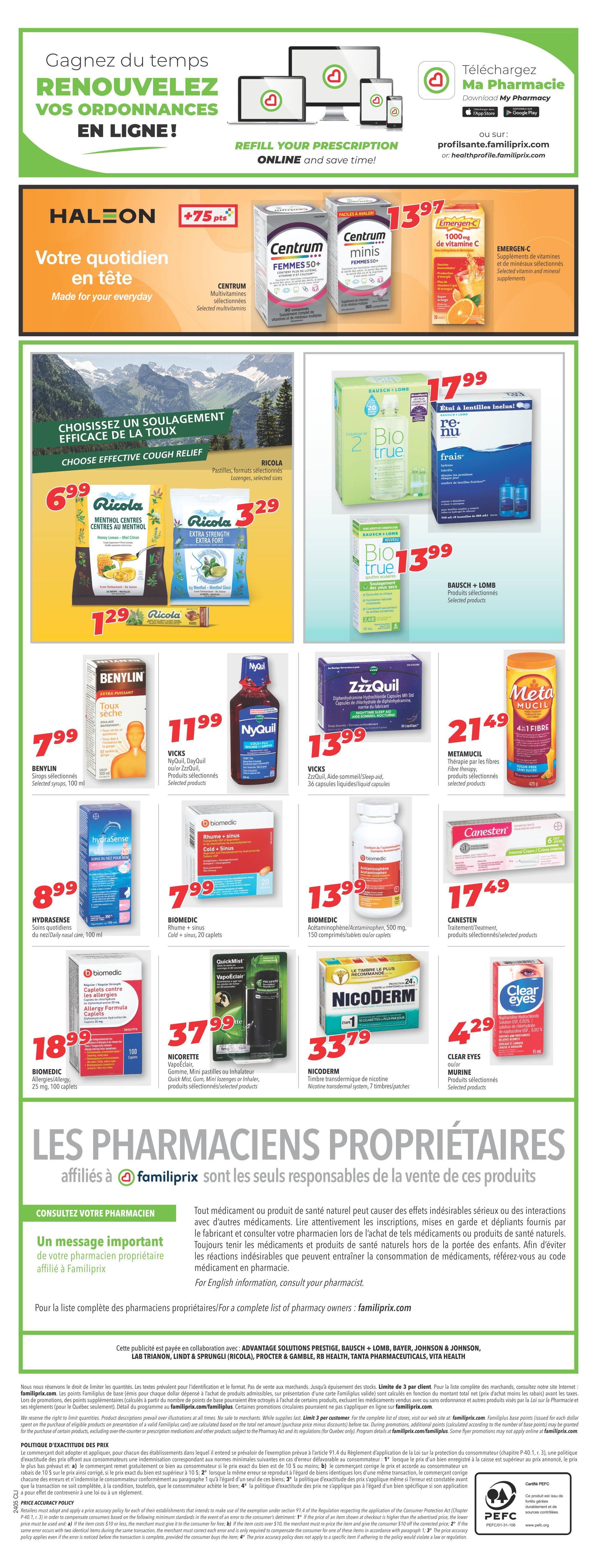 Familiprix Clinique Flyer January 25 to 31