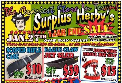 Surplus Herby's Flyer Year End Sale January 27