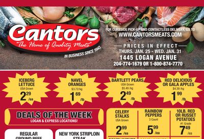 Cantor's Meats Flyer January 25 to 31