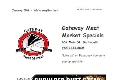 Gateway Meat Market Flyer January 25 to 31