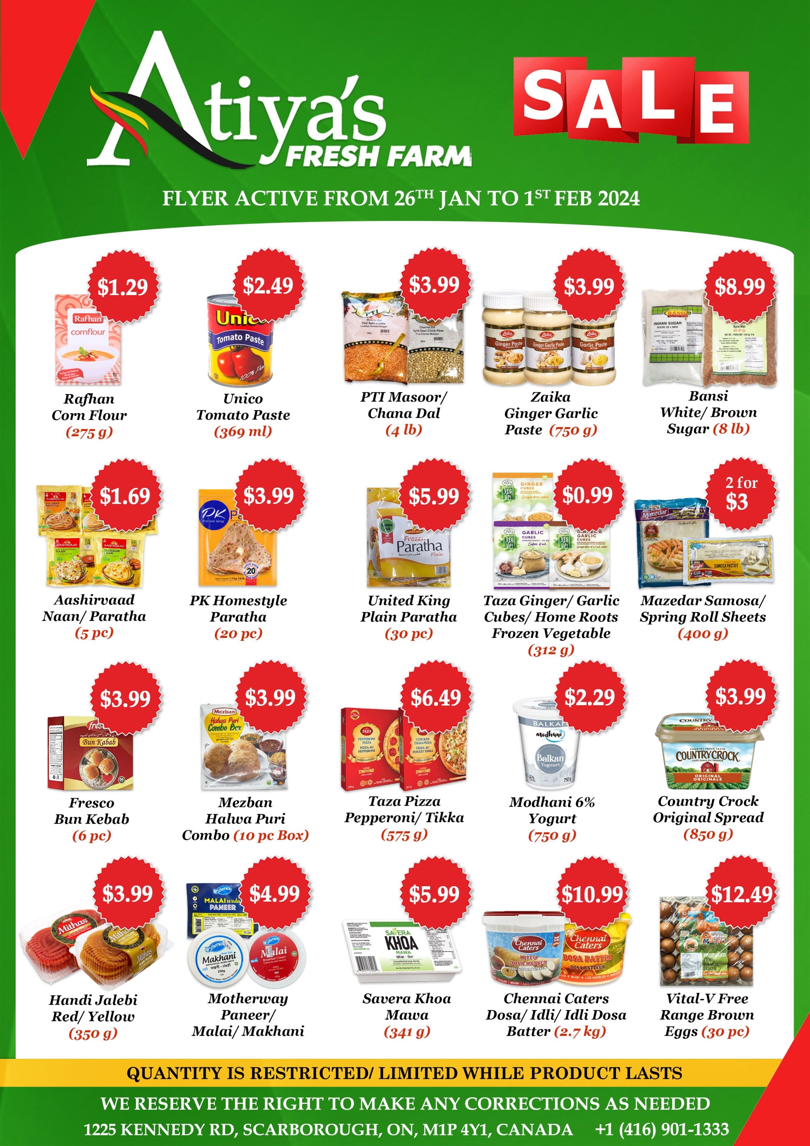 Atiya's Fresh Farm Flyer January 26 to February 1