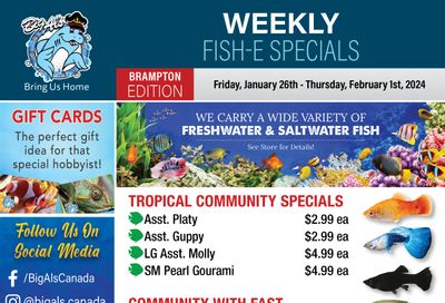 Big Al's (Brampton) Weekly Specials January 26 to February 1