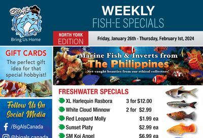 Big Al's (North York) Weekly Specials January 26 to February 1