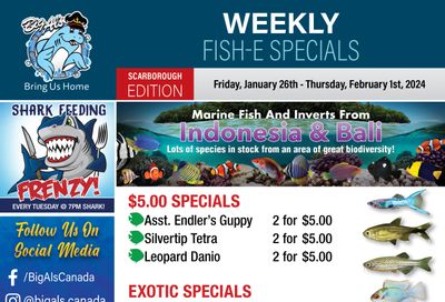 Big Al's (Scarborough) Weekly Specials January 26 to February 1