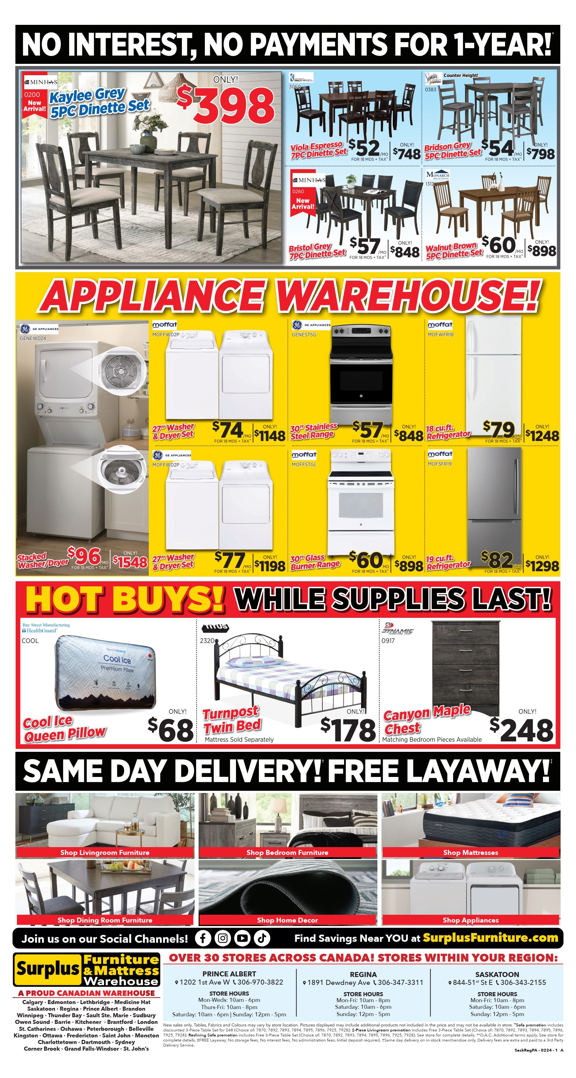 Surplus Furniture & Mattress Warehouse (Regina, Saskatoon, Prince Albert) Flyer January 29 to February 4