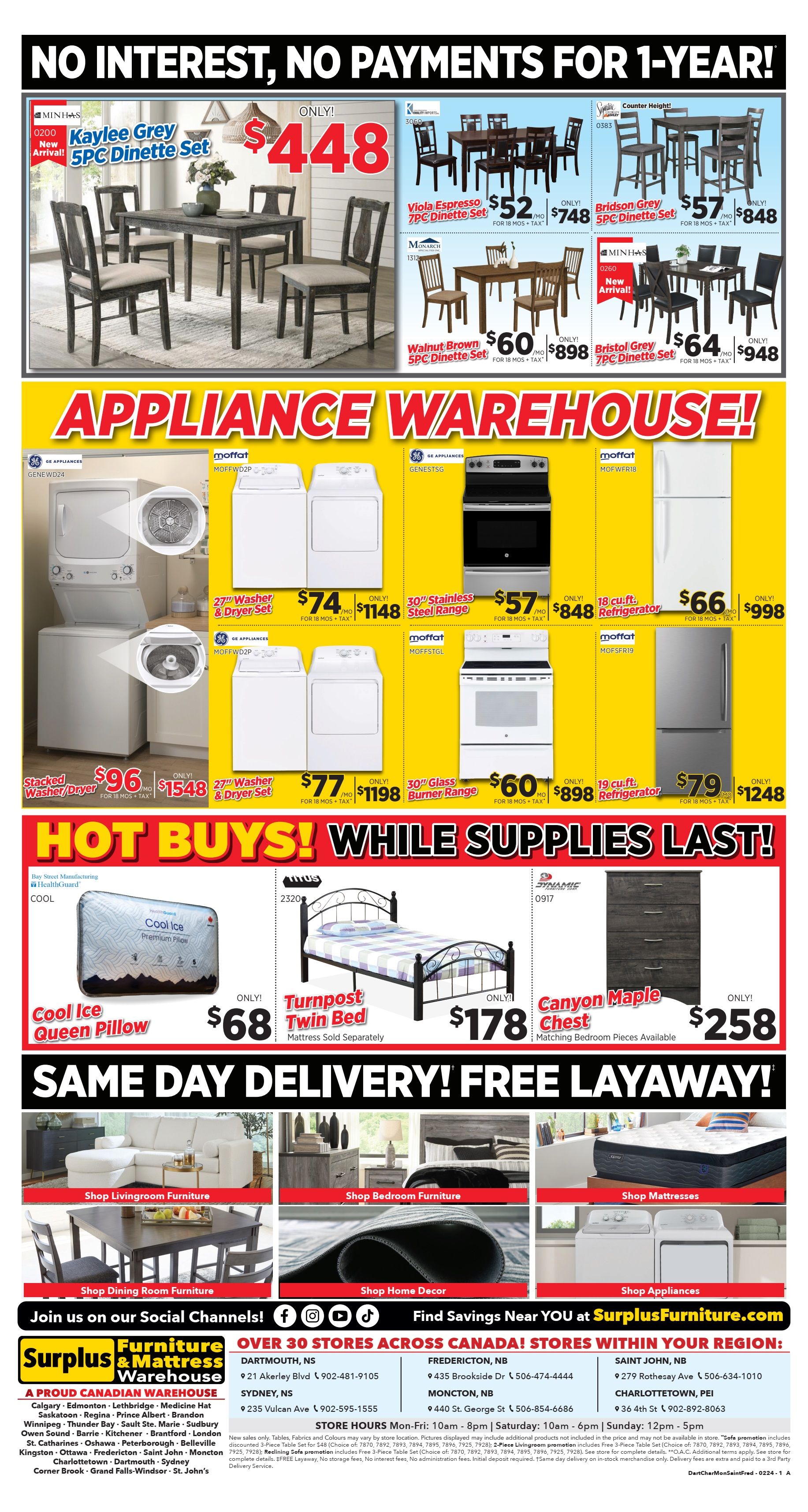 Surplus Furniture & Mattress Warehouse (Dartmouth, Charlottetown, Moncton, Saint John, Fredericton) Flyer January 29 to February 4