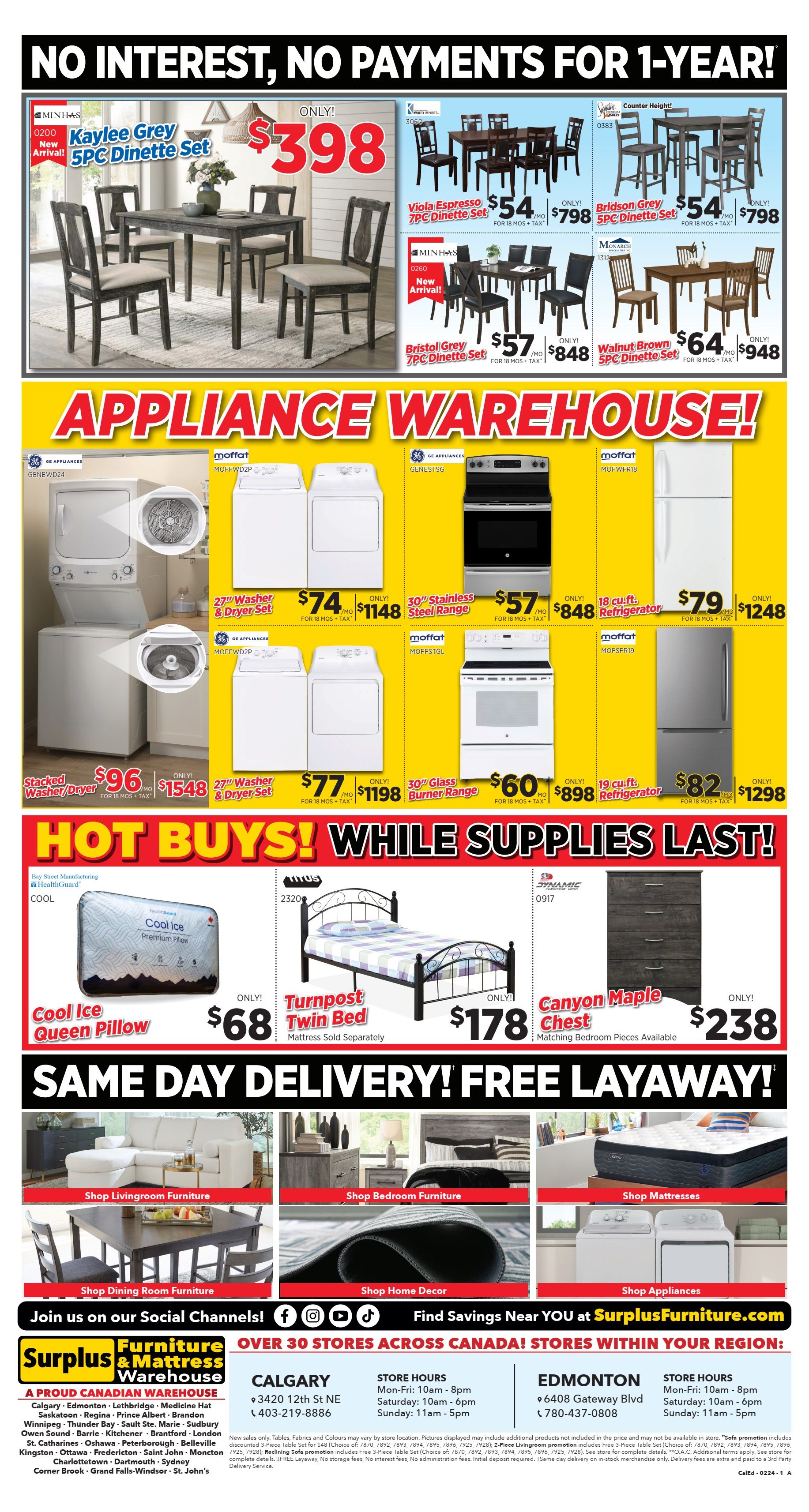 Surplus Furniture & Mattress Warehouse (Calgary, Edmonton) Flyer January 29 to February 4
