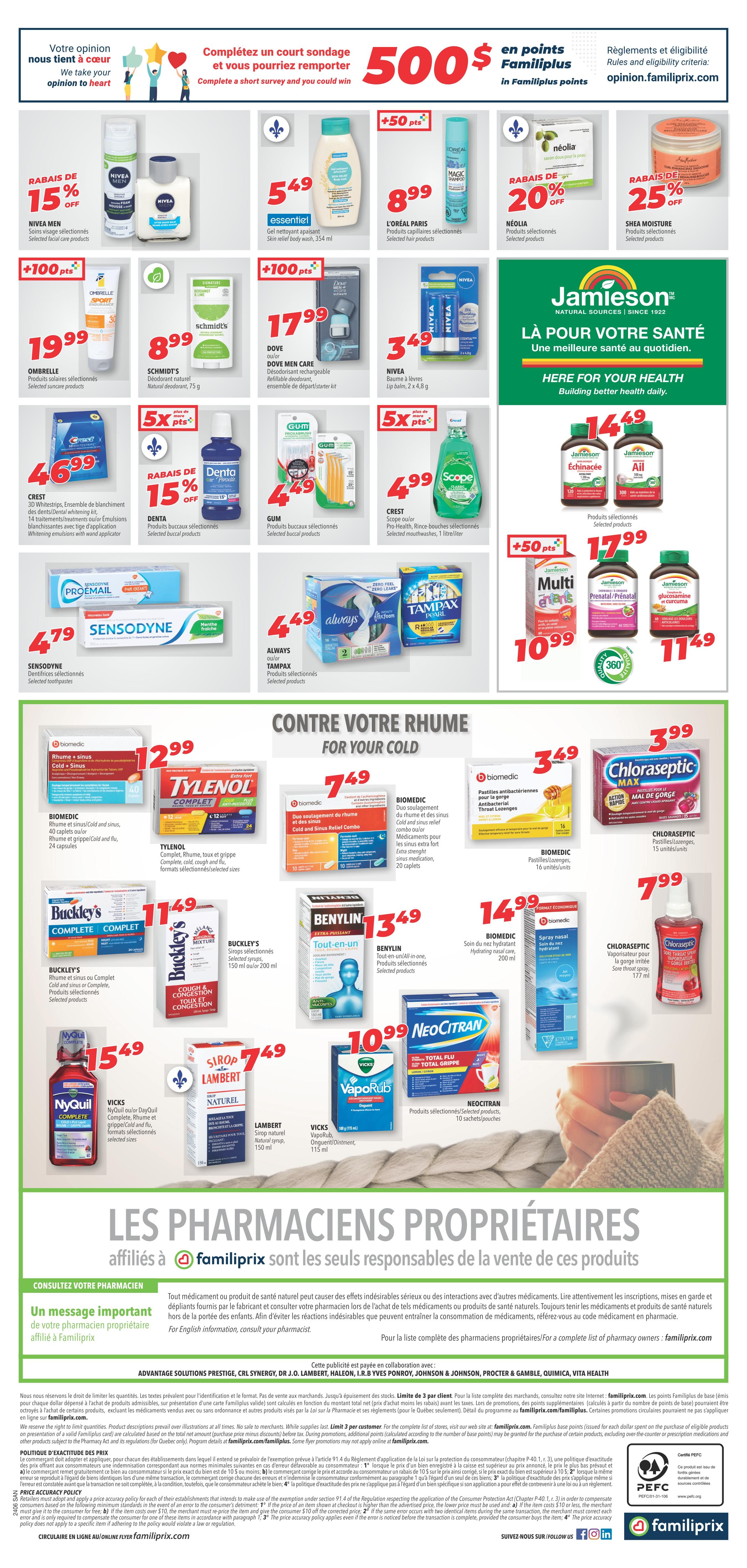Familiprix Sante Flyer January February 1 to 7