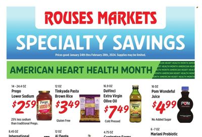 Rouses Markets (AL) Weekly Ad Flyer Specials January 24 to February 28, 2024