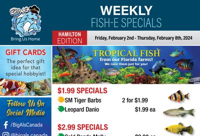 Big Al's (Hamilton) Weekly Specials February 2 to 8