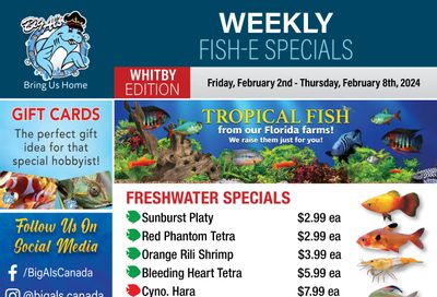 Big Al's (Whitby) Weekly Specials February 2 to 8