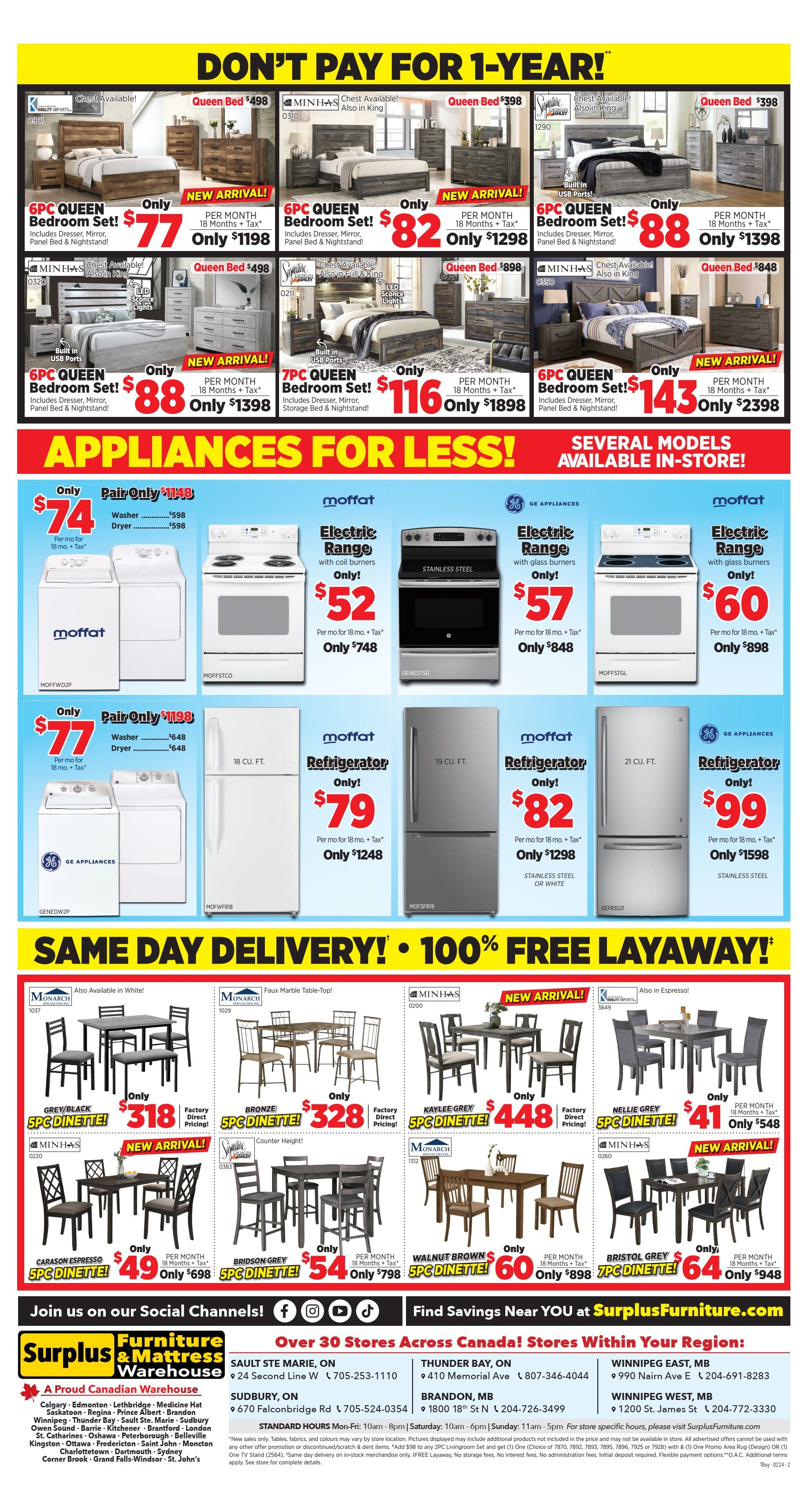 Surplus Furniture & Mattress Warehouse (Thunder Bay) Flyer February 5 to 25