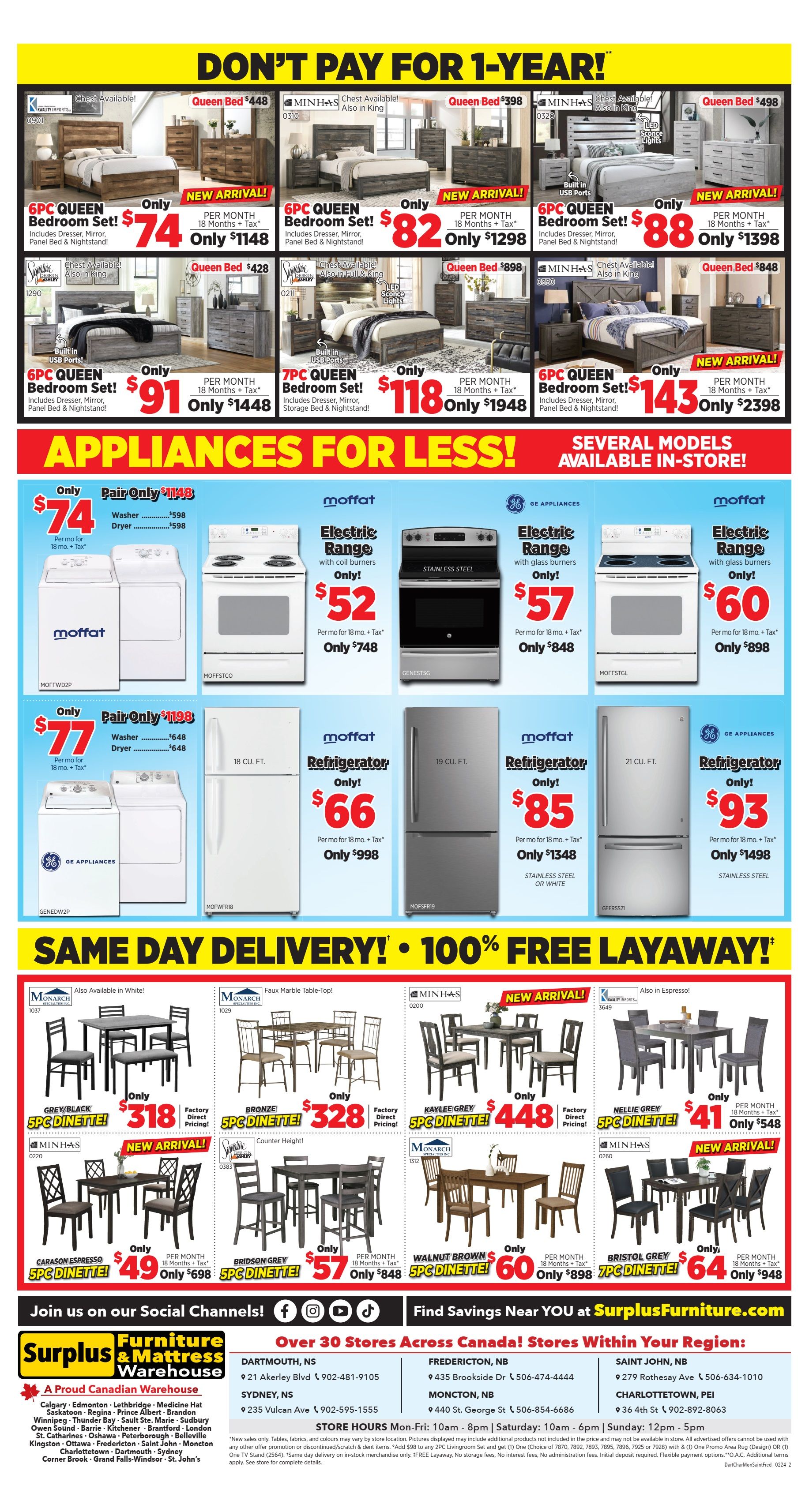 Surplus Furniture & Mattress Warehouse (Dartmouth, Charlottetown, Moncton, Saint John, Fredericton) Flyer February 5 to 25