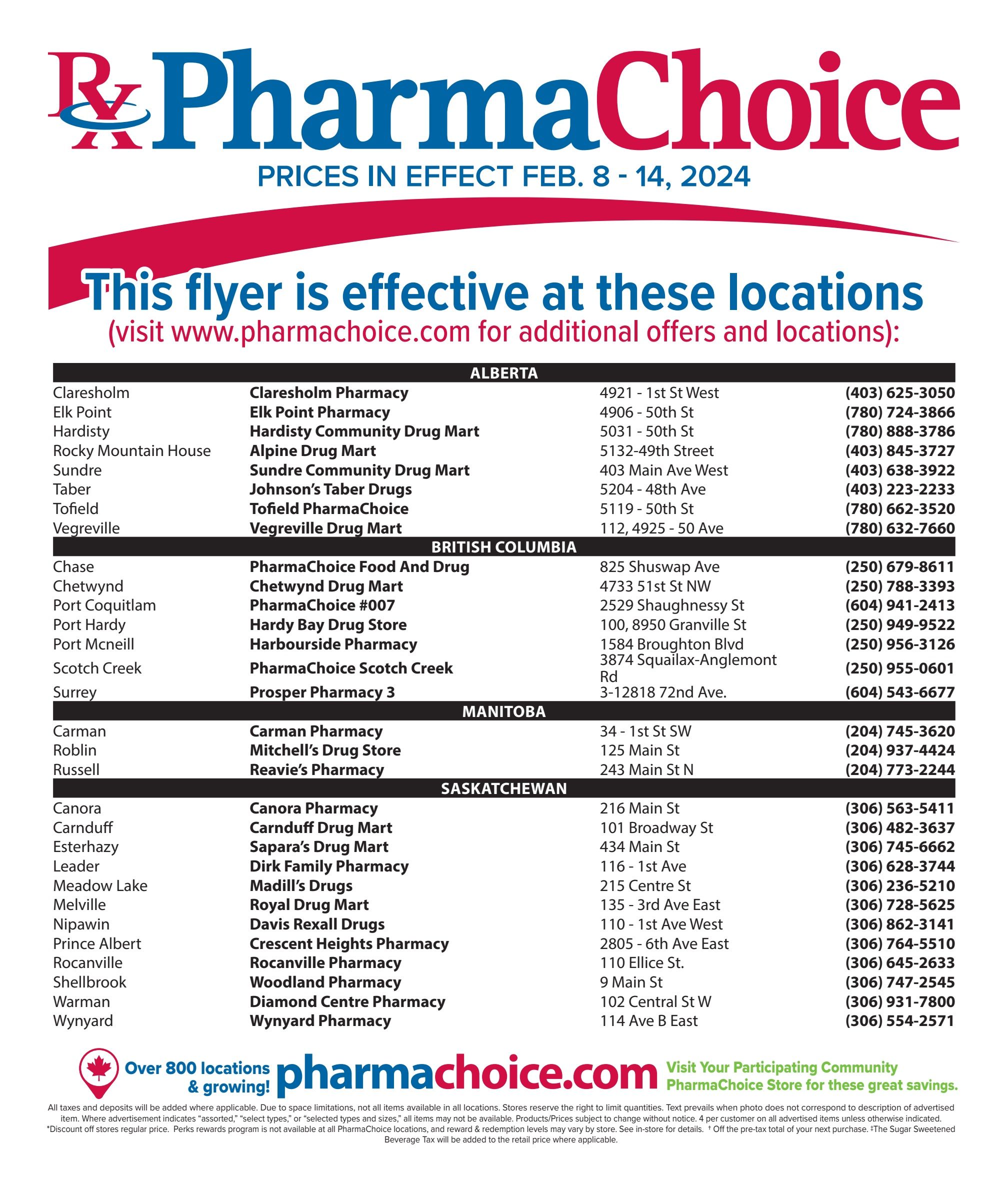 PharmaChoice (BC, AB, SK & MB) Flyer February 8 to 14